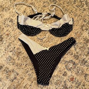 Blackbough Black and White Polka Dot Bikini